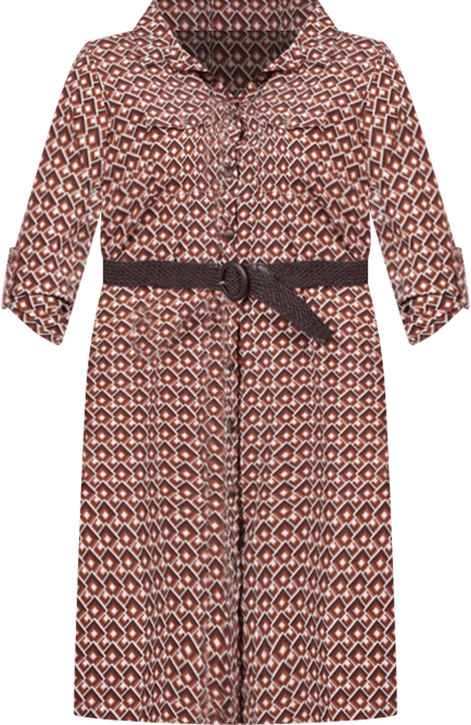 Plus Size 3/4 Roll Tab Sleeve Shirtdress