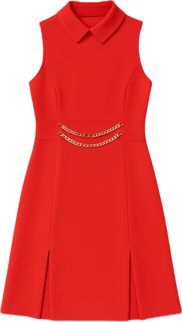 Women's Point Collar Sleeveless Dress