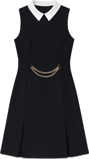 Women's Point Collar Sleeveless Dress