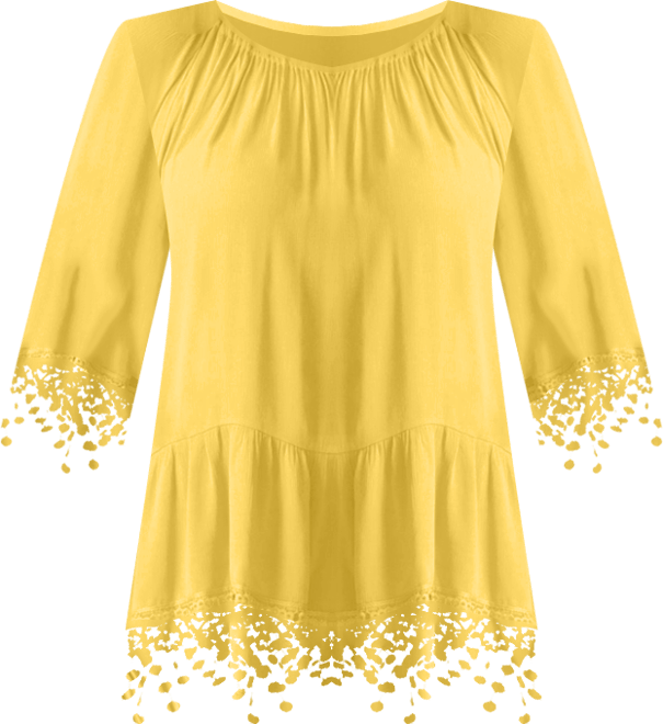 Women's Crochet Fringe Trim Tunic