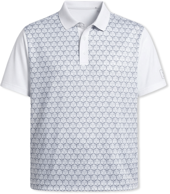 Men's Technical Linear Color Block Short-Sleeve Polo Shirt