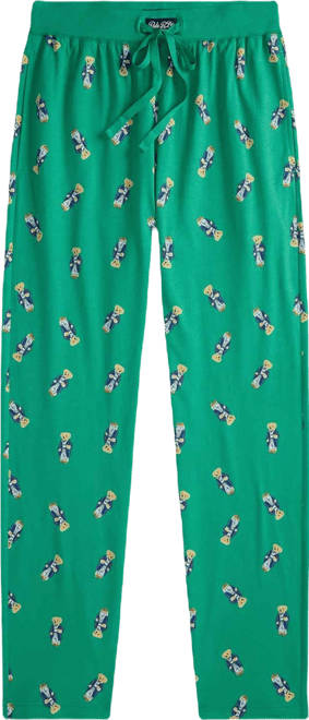 Men's Rib Waistband Knit Bear Pajama Pants