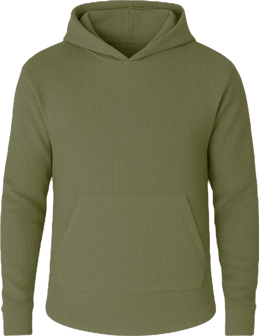 Men's Waffle Knit Thermal Pull-On Hoodie