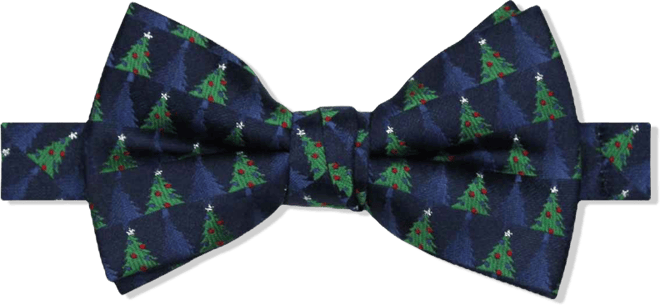 Men's Small Tree Printed Slim Bow Tie