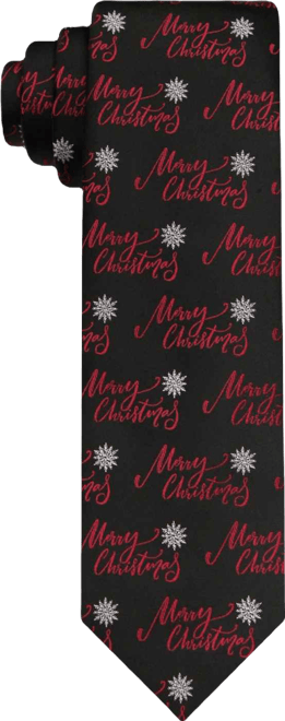 Men's Merry Christmas and Snowflake Slim Tie