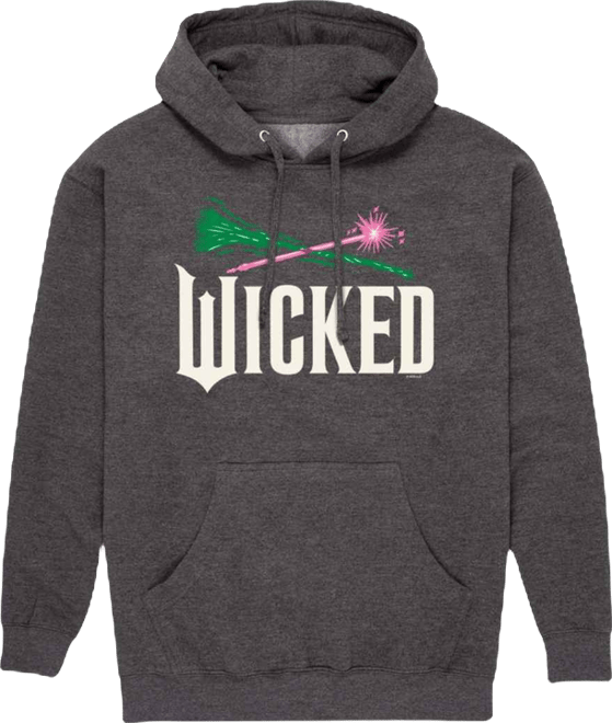 Men's Wicked Part 2 Broom and Wand Logo Long-Sleeve Pull-On Hoodie
