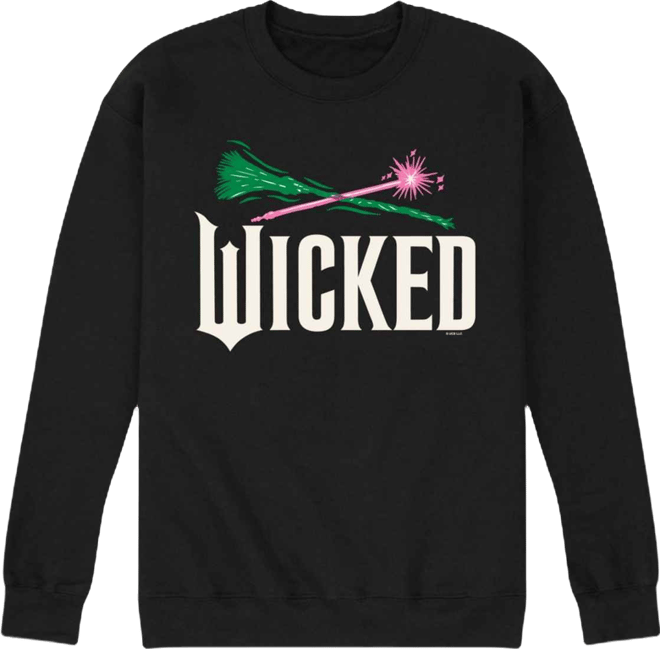 Men's Wicked Part 2 Broom and Wand Logo Long-Sleeve Sweatshirt