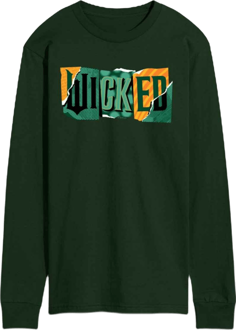 Men's Wicked Part 2 Ripped Logo Graphic Printed Long-Sleeve T-Shirt