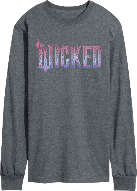 Men's Wicked Part 2 Ombre Logo Graphic Printed Long-Sleeve T-Shirt
