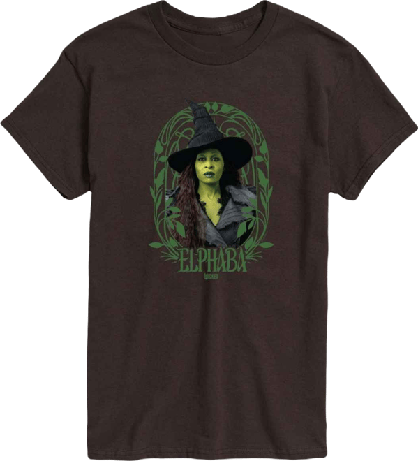 Men's Wicked Part 2 Art Noveau Frame Elphaba Graphic Printed Short-Sleeve T-Shirt