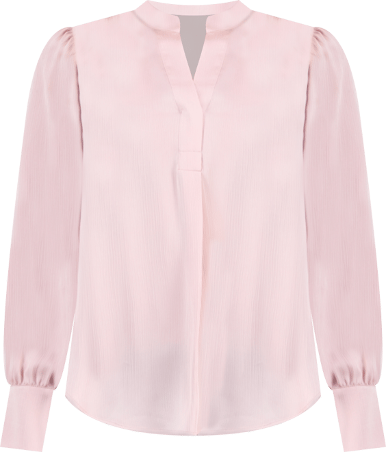 Women's Textured Satin V-Neck Blouse