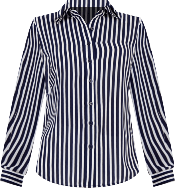 Women's Striped Slim-Fit Utility Blouse