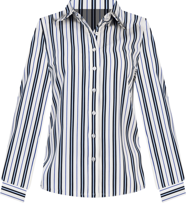 Women's Striped Slim-Fit Utility Blouse