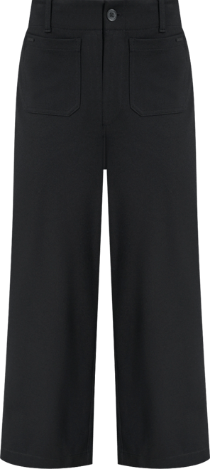 Petite High-Rise Wide-Leg Cropped Ponte Pants