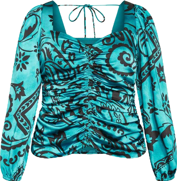 Plus Size Fleur 2 Piece Decorative Flower Neck Tie Top