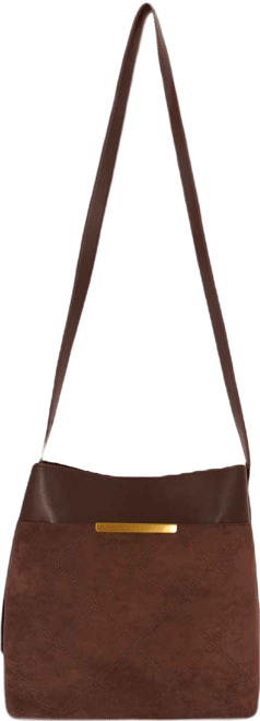 Midnight Quilted Suede Small Tote Bag