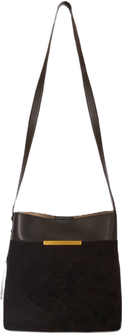 Midnight Quilted Suede Small Tote Bag