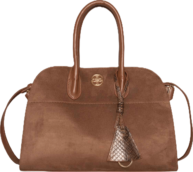 Aurora Top Handle Suede Tassel Medium Satchel Bag