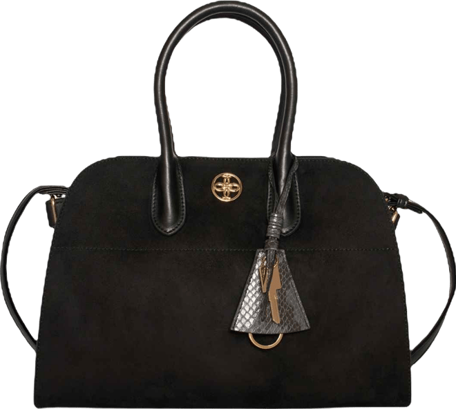 Aurora Top Handle Suede Tassel Medium Satchel Bag