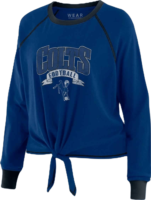 Women's Royal/Black Indianapolis Colts Tie-Front Long Sleeve Top