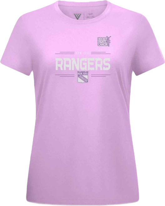 Women's Mika Zibanejad Lavender New York Rangers Hockey Fights Cancer Anthem Name Number T-Shirt