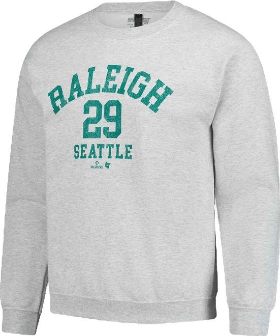 Men's and Women's Cal Raleigh Heather Gray Mlbpa Player Name Number Sweatshirt