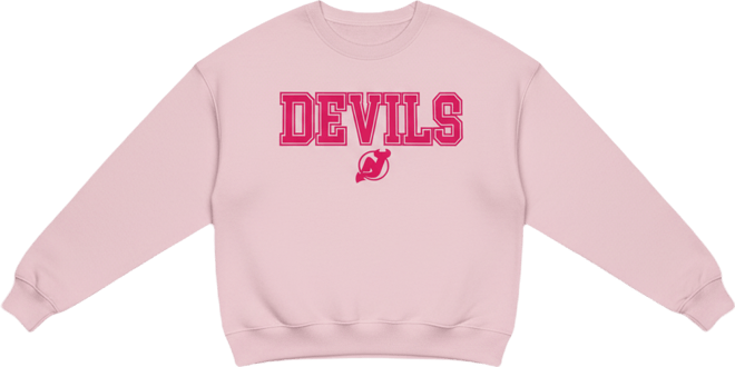 Women's Pink New Jersey Devils Tonal Pullover Sweatshirt