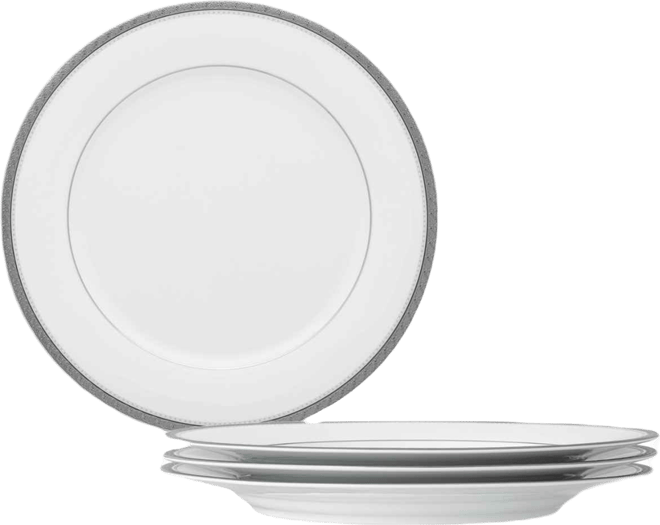 Charlotta Platinum 4 Piece 10.5" Dinner Plates Set, Service for 4