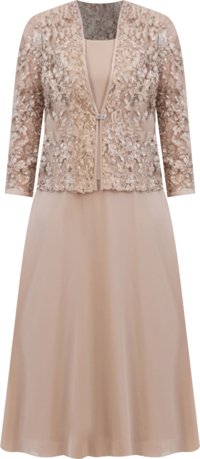 Petite Lace Jacket & Chiffon Midi Dress Set