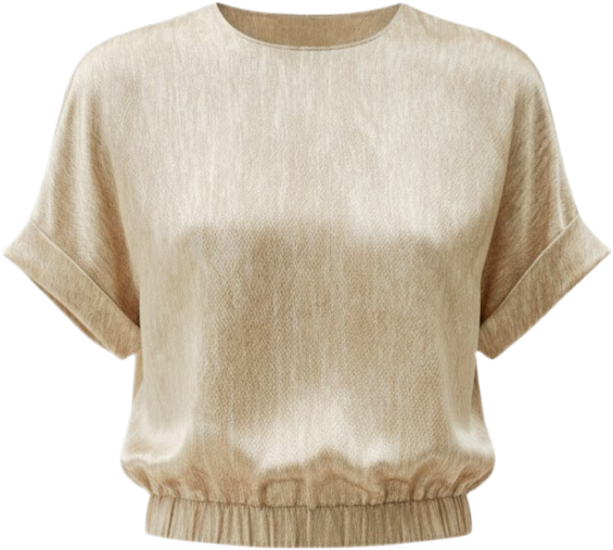 Women's Print Pearl Satin Silk T-Shirt Top
