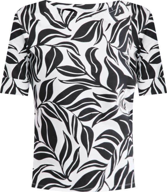 Petite Floral Printed Boat Neck Top, Macy's Exclusive