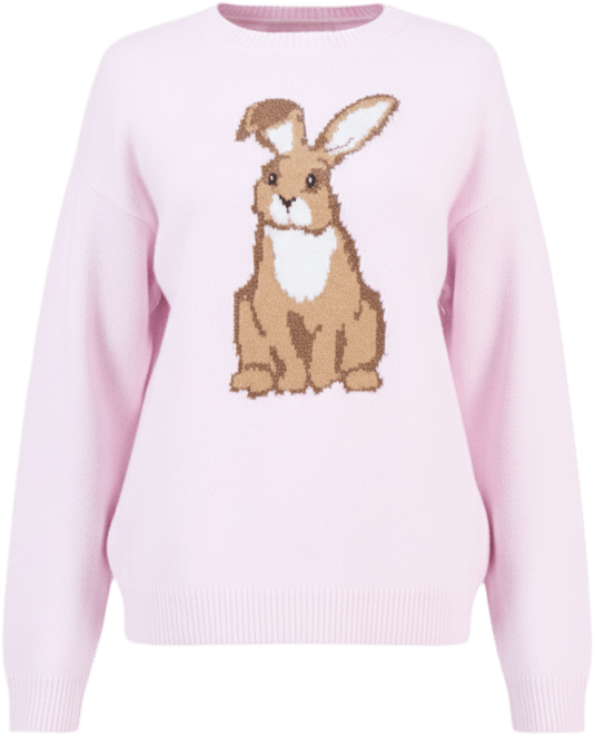 Juniors' Mossy Bunny Crewneck Sweater