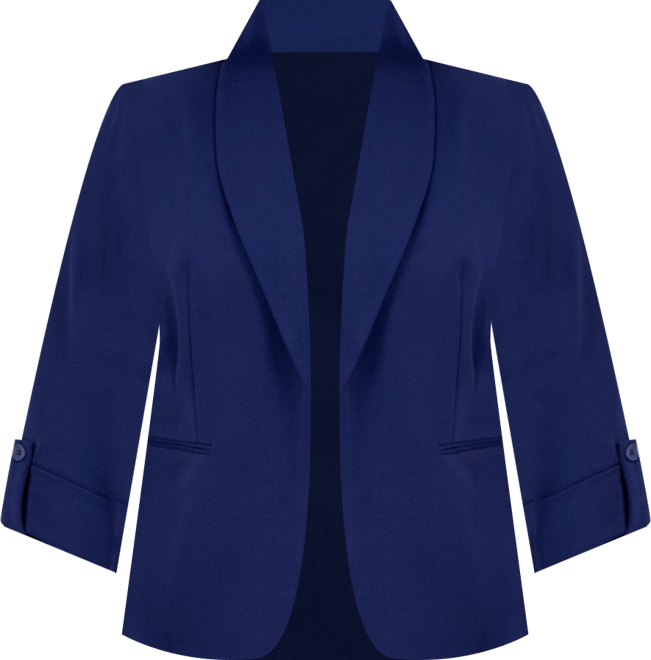 Ak Anne Klein Plus Size Shawl-Collar 3/4-Sleeve Blazer