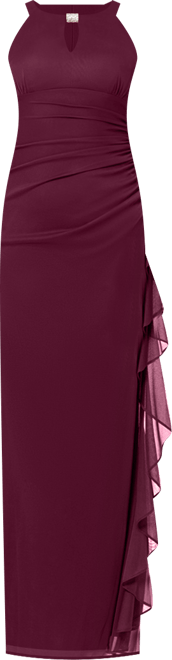 Betsy & Adam Petite Ruched Embellished Gown