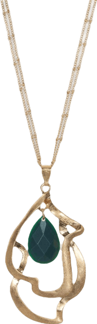 Stone Orbital Pendant Necklace, 32" + 3" extender, Macy's Exclusive