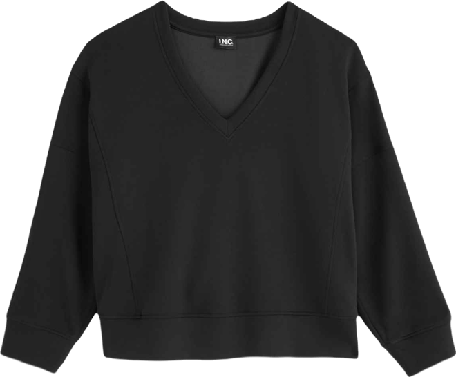 Plus Size V-Neck Knit Long-Sleeve Top, Macy's Exclusive