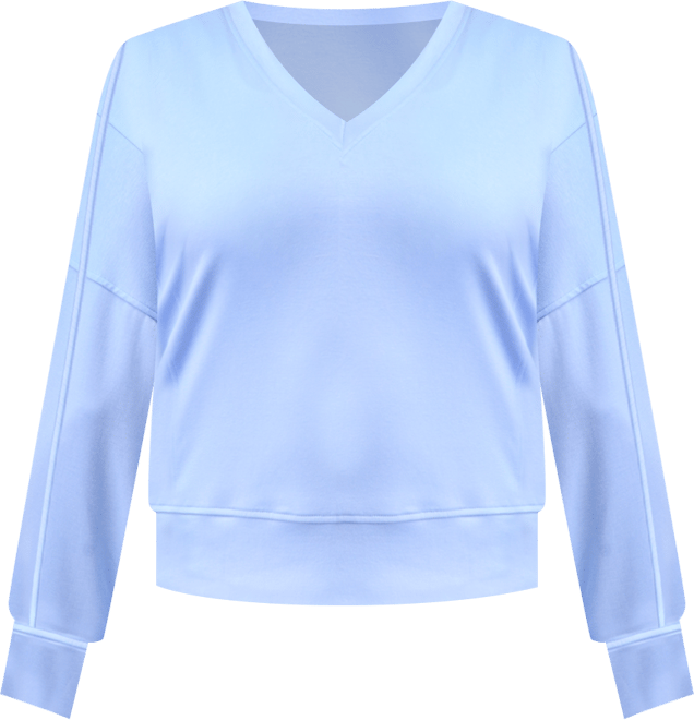 Plus Size V-Neck Knit Long-Sleeve Top, Macy's Exclusive