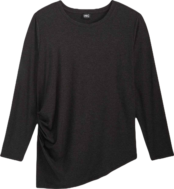 Plus Size Ribbed Asymmetrical-Hem Top, Macy's Exclusive