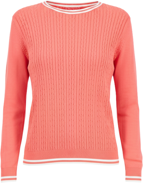 Nautica Women's Cotton Cable Knit Crewneck Sweater