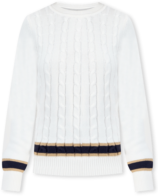 Nautica Women's Thick-Tipped Cable-Knit Crewneck Sweater