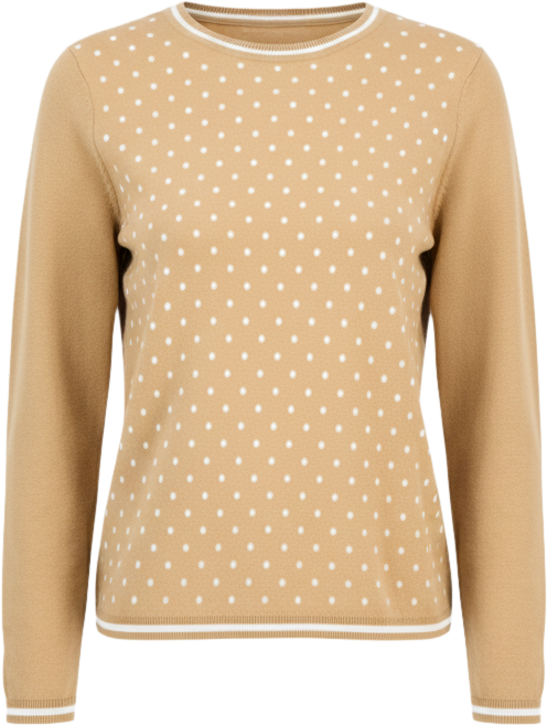 Nautica Women's Cotton Dot Crewneck Sweater