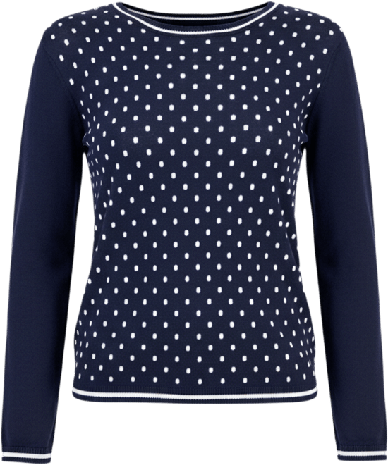 Nautica Women's Cotton Dot Crewneck Sweater