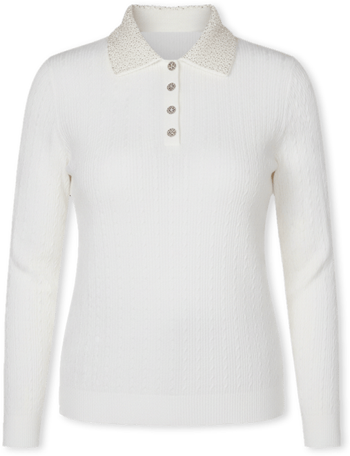 Women's Black Label Beaded Collar Sweater