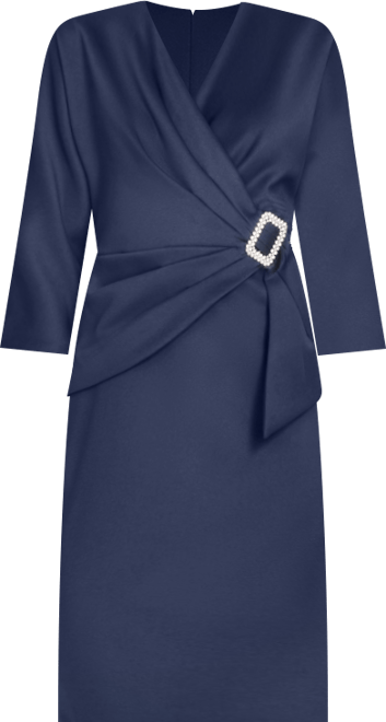 Women's V-Neck Side Drape Cocktail Dress