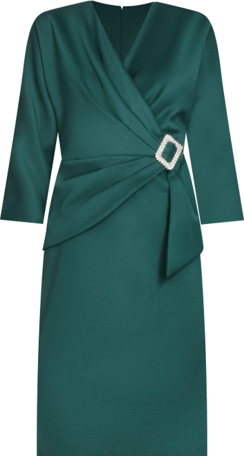 Women's V-Neck Side Drape Cocktail Dress