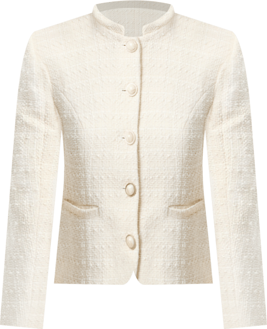 Women's Structured Tweed Long-Sleeve Jacket