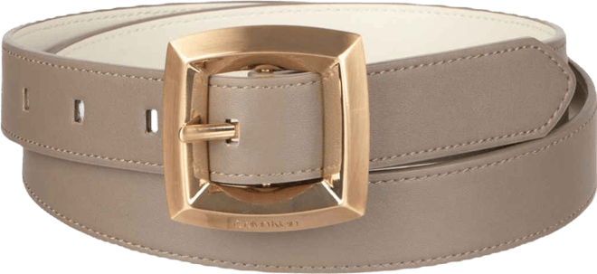 Women's Two-in-One Reversible Puffed Beveled Edge Buckle Belt