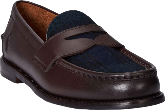 Men's Alston Leather & Plaid Wool Penny Loafers