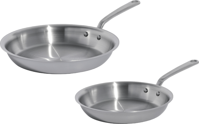 Stainless Steel 10" and 12" Fry Pan Set