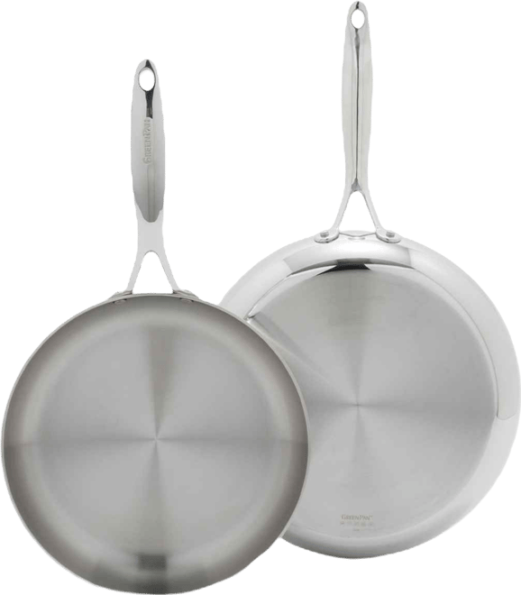 Valencia Pro Stainless Steel Uncoated 2-Pc. Frypan Set